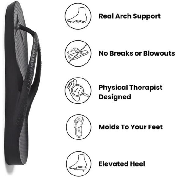 Archies Arch Support Flip Flops Orthotic Sandals Plantar Fasciitis Relief Men - Picture 2 of 8